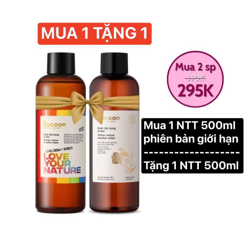 - Nước tẩy trang bí đao cho da dầu mụn & nhạy cảm 500ml