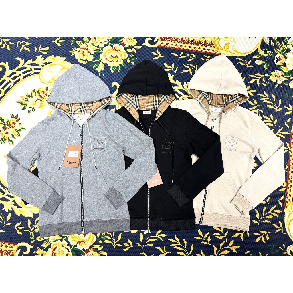 Áo Khoác Nỉ mũ 2 lớp lót kẻ dày dặn - Thêu BB Cao Cấp