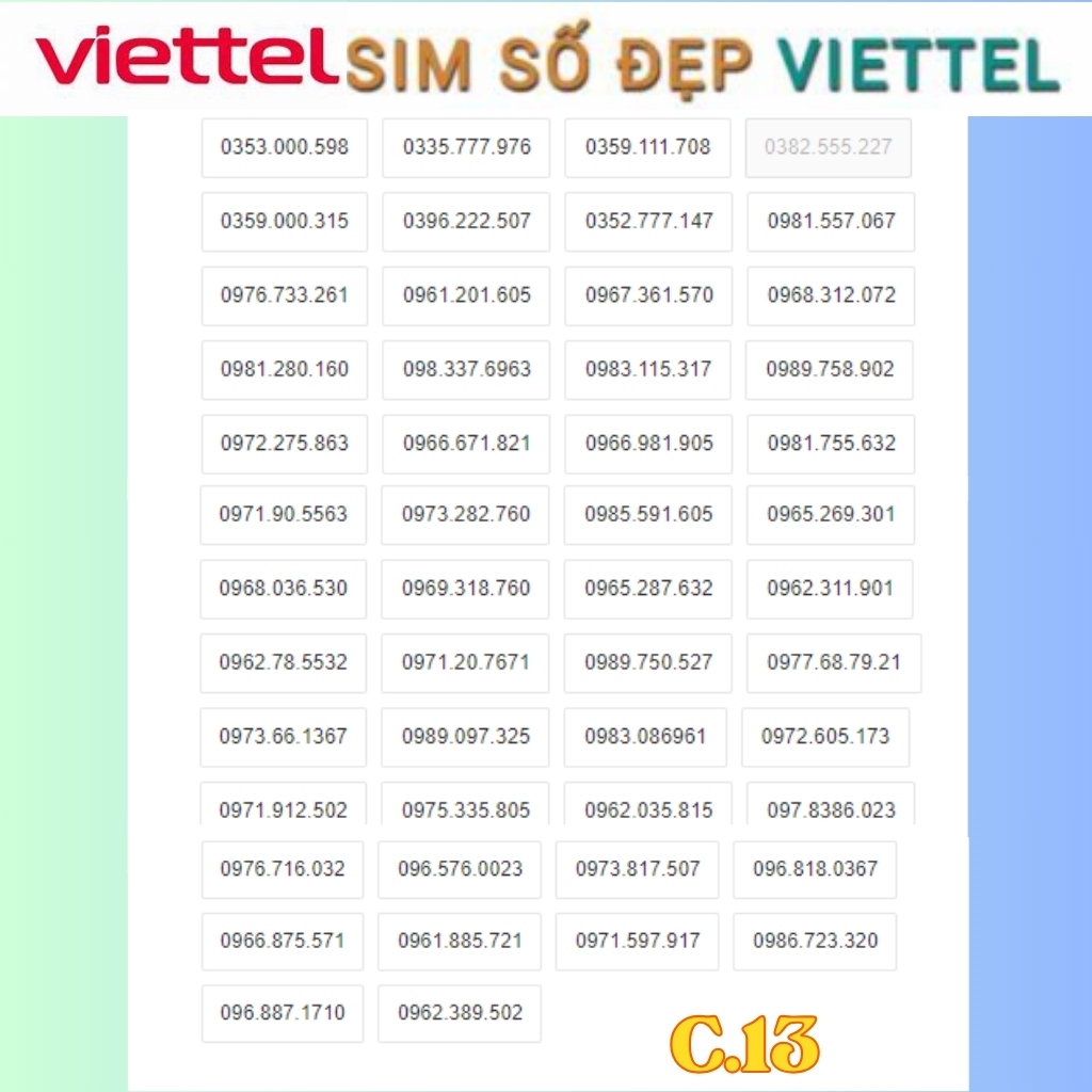 Sim Viettel, Sim Tứ Qúy 3333, Sim Đầu Số 0989,0979,0988,0968Tự chọn số, Đăng ký chính chủ MIỄN PHÍ