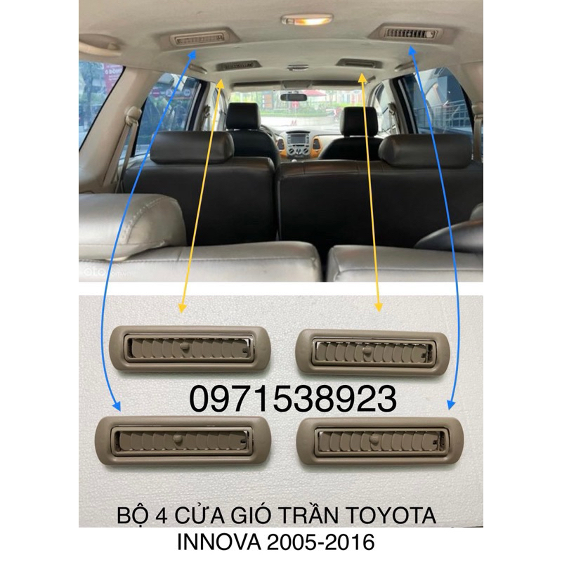 4 CỬA GIÓ TRẦN TOYOTA INNOVA 2005-2016 CAO CẤP