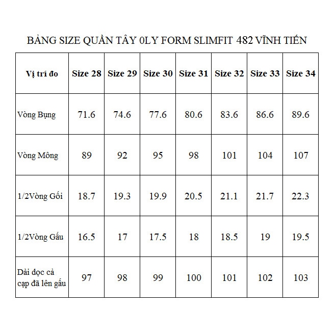 Quần Tây Công Sở Nam Slimfit Dáng Trẻ Vĩnh Tiến 482 - Màu Đen