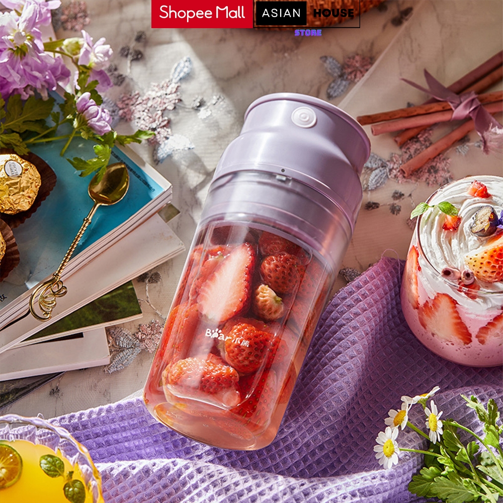 Máy Xay Sinh Tố Cầm Tay Bear LLJ-Q04B5 Dung Tích 300ML Pin Sạc Bền Bỉ Bảo Hành 12 Tháng