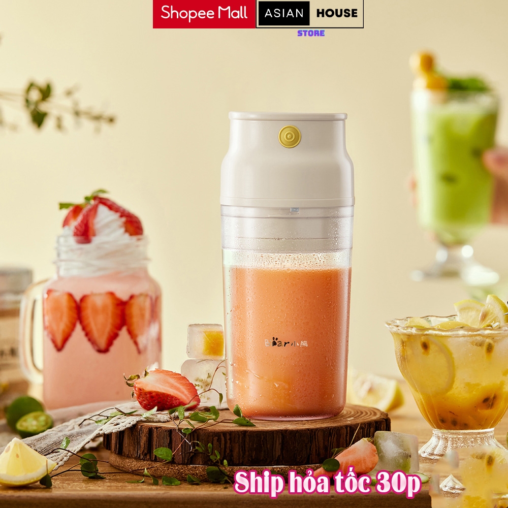 Máy Xay Sinh Tố Cầm Tay Bear LLJ-Q04B5 Dung Tích 300ML Pin Sạc Bền Bỉ Bảo Hành 12 Tháng
