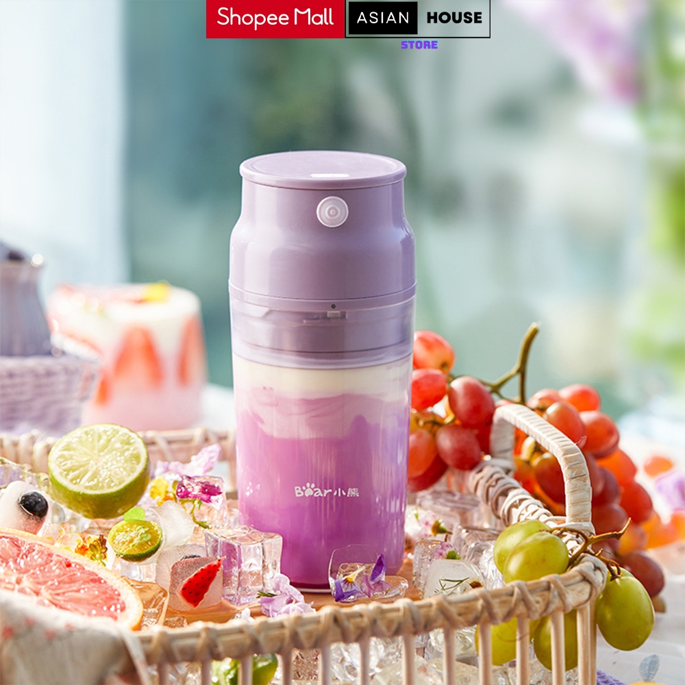 Máy Xay Sinh Tố Cầm Tay Bear LLJ-Q04B5 Dung Tích 300ML Pin Sạc Bền Bỉ Bảo Hành 12 Tháng