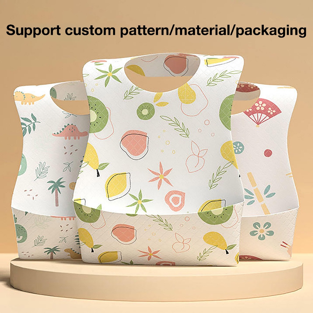 Khăn ăn trẻ em di động KUB dành cho bé ăn dặm làm bằng cotton hữu cơ chống thấm nước dùng một lần 20 miếng có bao bì