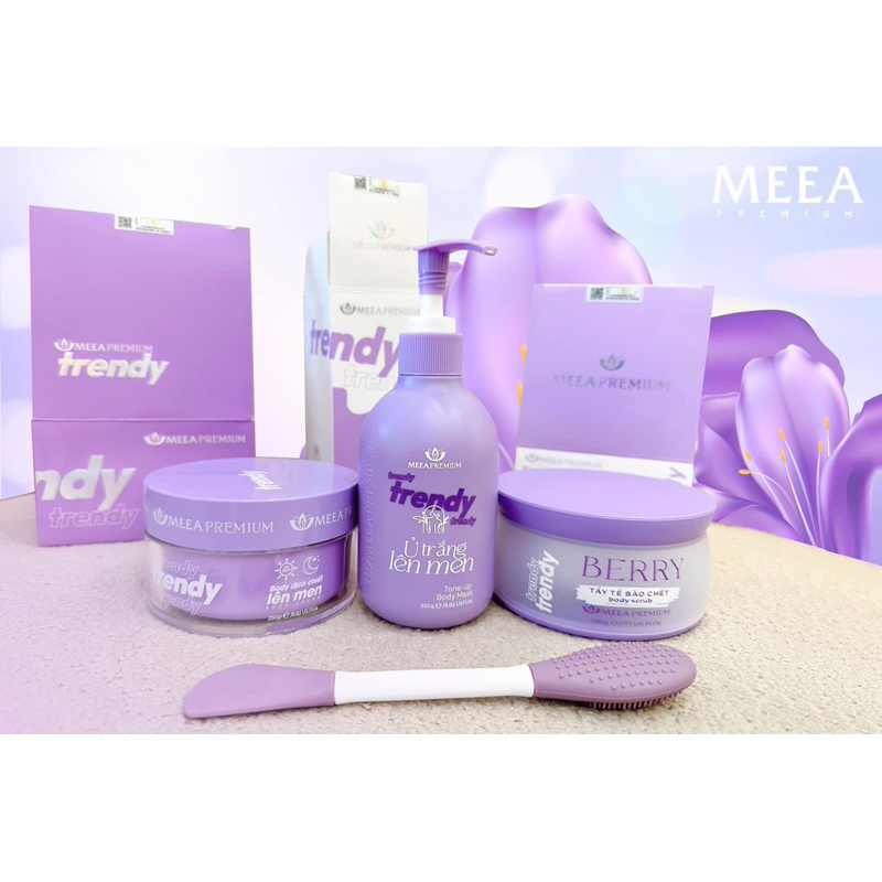 COMBO DƯỠNG TRẮNG BODY TRENDY TÍM MEEA