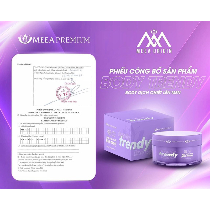 COMBO DƯỠNG TRẮNG BODY TRENDY TÍM MEEA