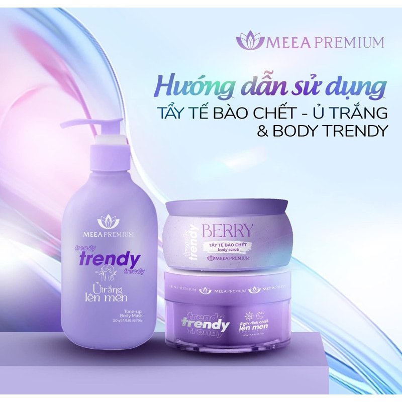 COMBO DƯỠNG TRẮNG BODY TRENDY TÍM MEEA