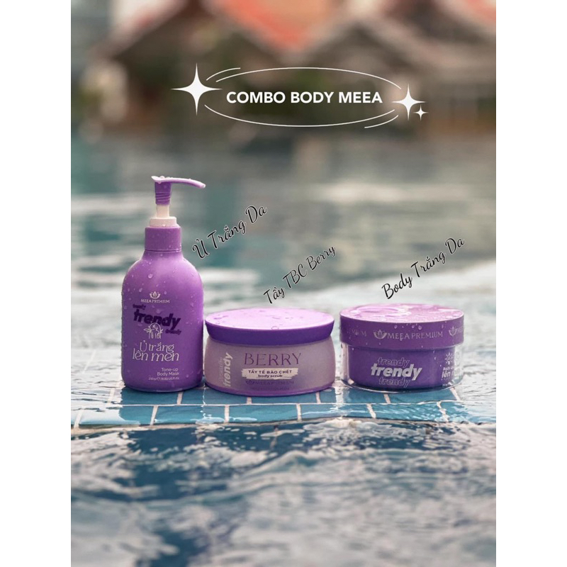 COMBO DƯỠNG TRẮNG BODY TRENDY TÍM MEEA