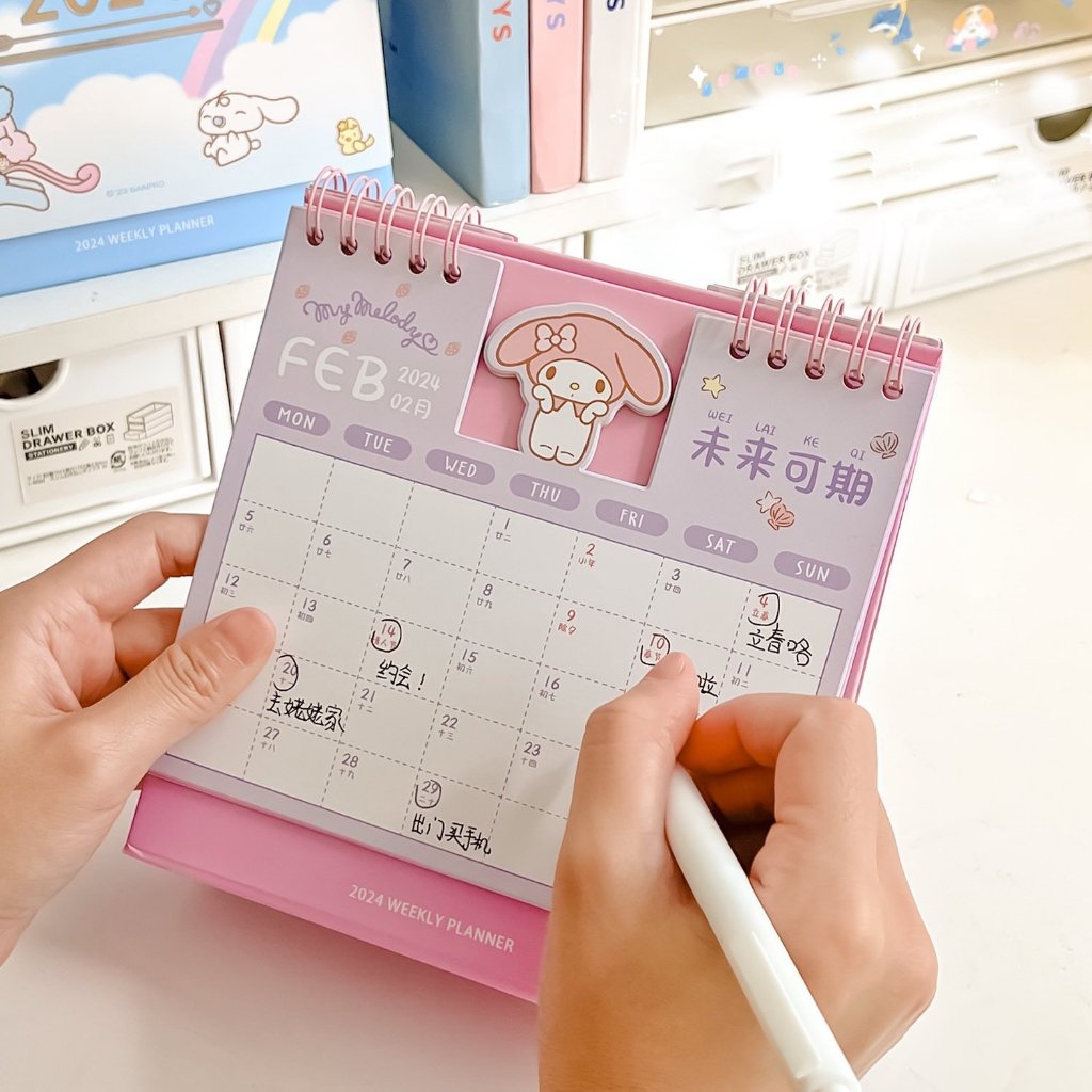 Lịch Để Bàn 2024 Nhân Vật Hoạt Hình Đáng Yêu Kuromi Melody Cinnamoroll