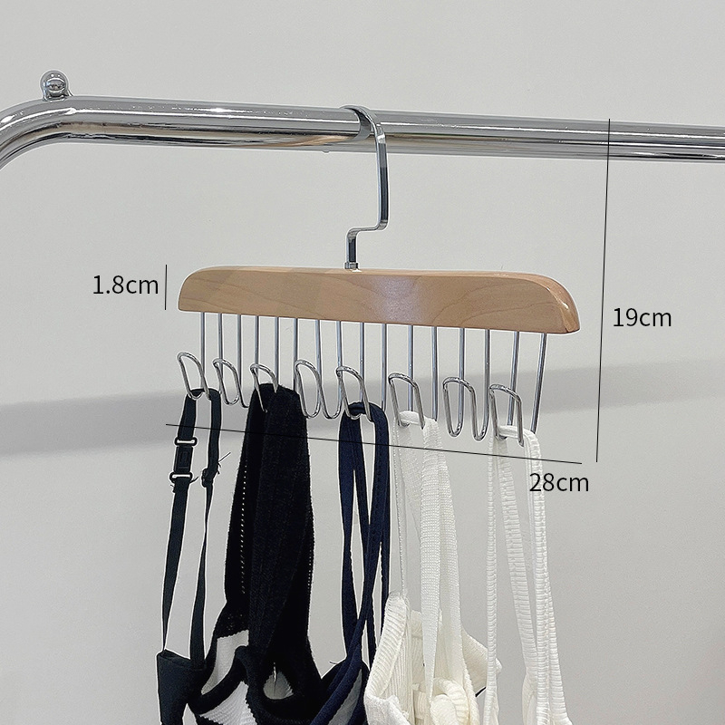 Móc Phơi Bằng Gỗ 8 nhánh Treo Đồ Lót, Khăn , Thắt Lưng, Cà Vạt, Áo 2 Dây Đa Năng Tiện Dụng