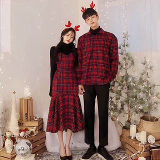 Set mùa đông: sơmi + váy caro đỏ flannel dễ thương