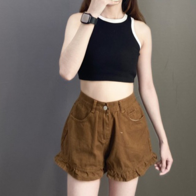Quần short jean nữ bèo lai dễ thương vải denim rách bền đẹp dễ phối đồ