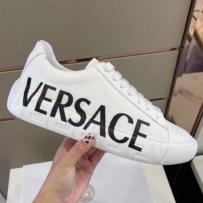 Giày versace nam nữ Ammy 2 màu đen trắng, giày thể thao cổ thấp tăng chiều cao HoT Trell 2023