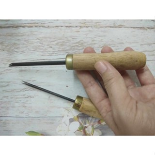 dao khắc tỉa dưa hấu, dao đi đường viền cán gỗ/ cây sủi may giày dép