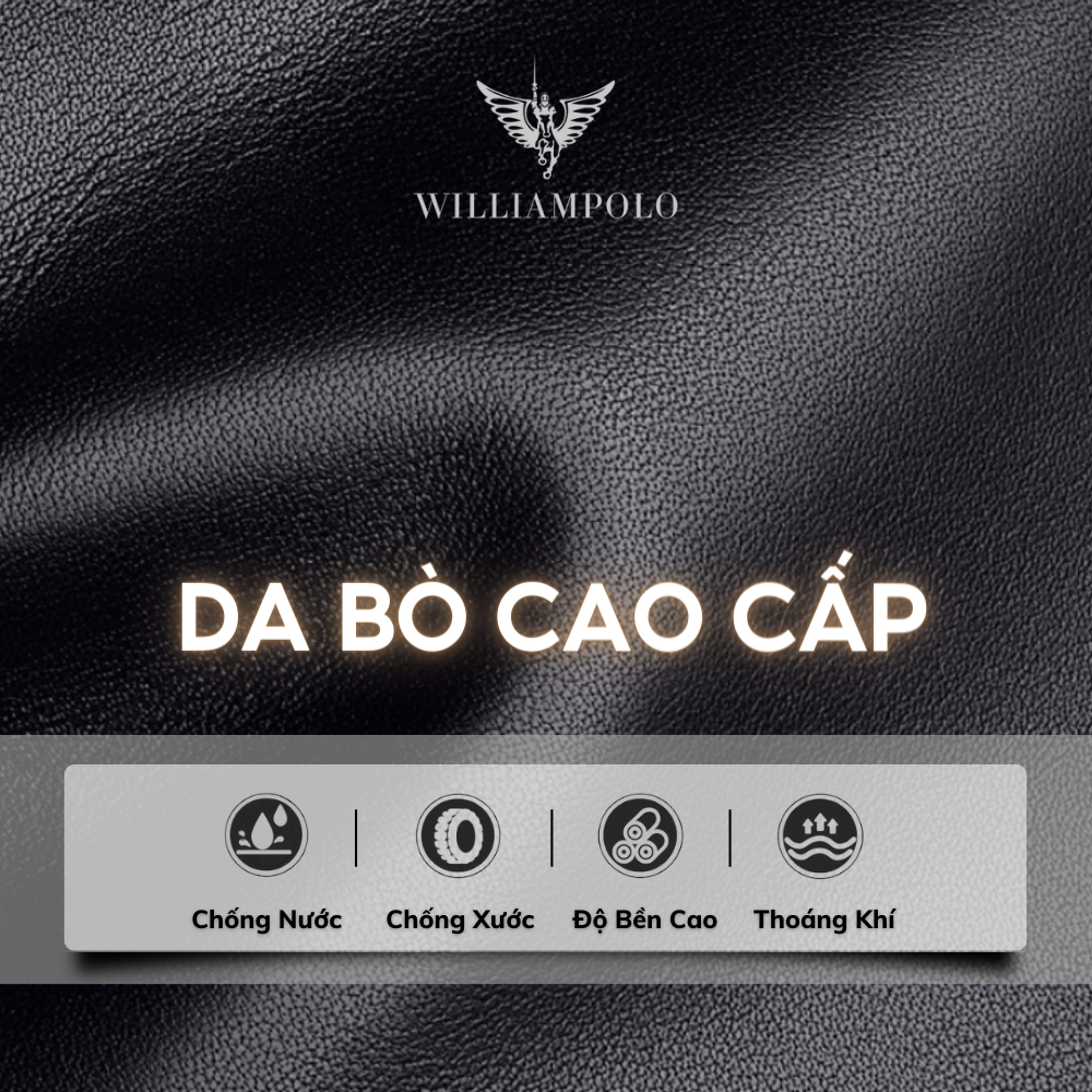 Ví dài cầm tay nam da bò chính hãng William POLO cao cấp ví đứng nam cầm tay full hộp đựng bóp nam da bò cao cấp - 𝑰𝑩𝑨𝑮