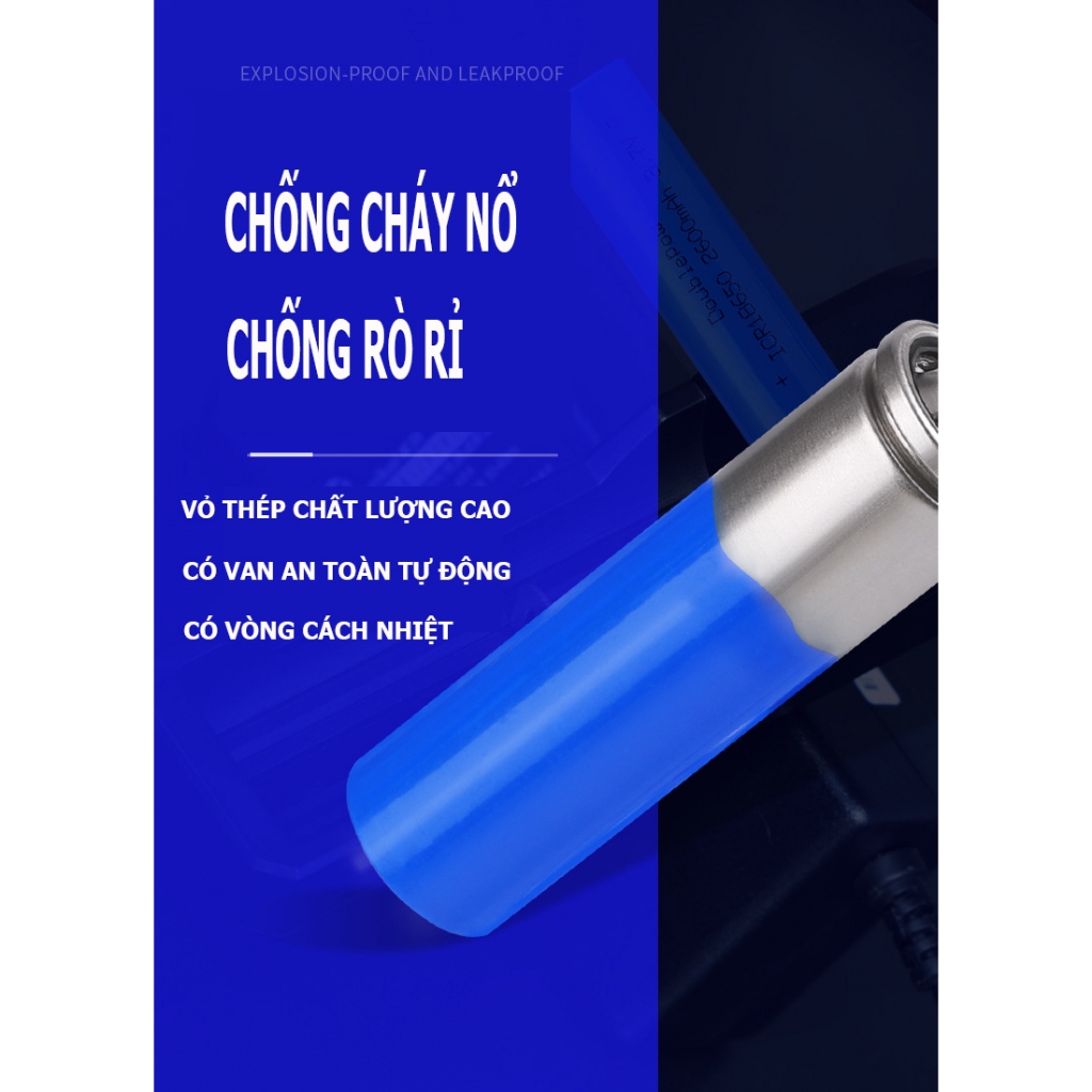 Pin 18650 Doublepow 1500mAh  có thể sạc lại, Pin Lithium 3,7V dùng cho đèn pin, quạt cầm tay, đóng máy khoan