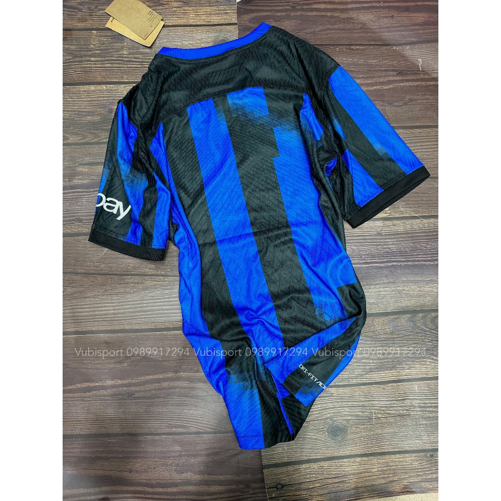 Áo bóng đá cao cấp player phiên bản cận hãng clb Inter Milan áo xanh sọc đen sân nhà vải dệt cao cấp 2023 2024