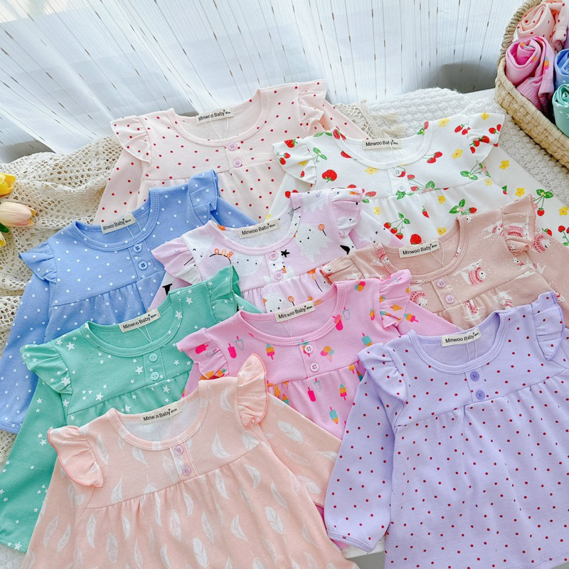 Set Đồ Bộ Quần Dài, Tay Dài Phối Cánh Tiên Chất Thun borip Mềm Mại Cho Bé gái