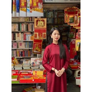 Áo dài cách tân big size dáng xuông lụa tây thi