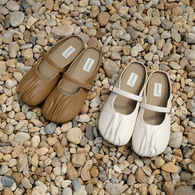 Sục búp bê nữ Mũi Nhăn có quai ngang, chất da mềm, đế chống trơn trượt FULL BOX