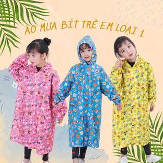 Áo Mưa Bít Không Sẻ Tà Nhiều Màu Sắc Họa Tiết Dễ Thương Cho Bé - Áo Mưa Vải Dù Cao Cấp Trẻ Em từ 2 - 12 tuổi - Áo Mưa Tr