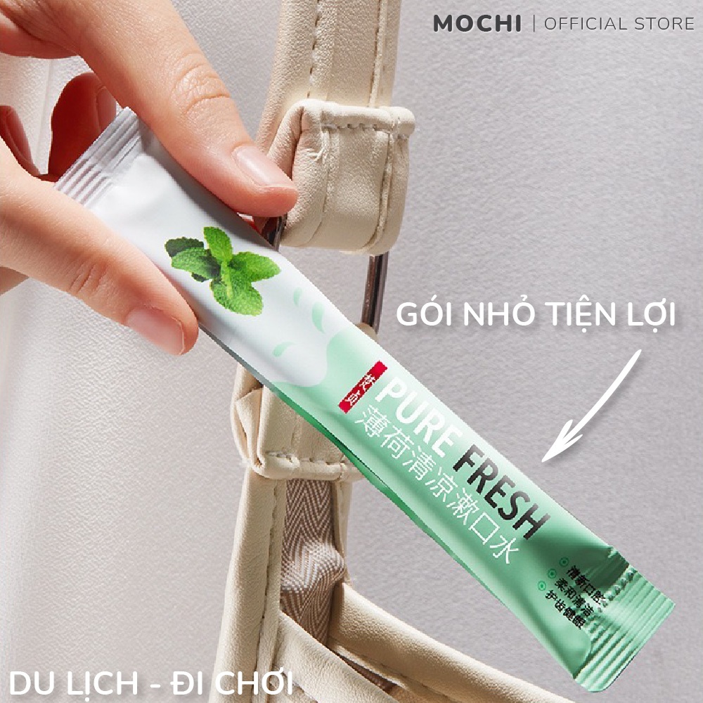 10 Gói Nước Súc Miệng Hương Trái Cây Hoa Quả Thơm Miệng Sạch Sẽ Trắng Răng Veze Xúc Miệng Bạc Hà Đào Cam MOCHI SHOP