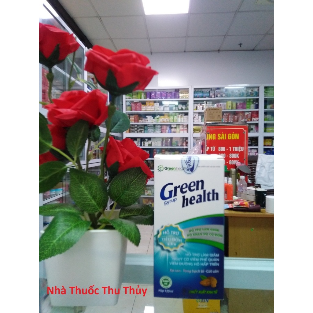 GREEN HEALTH  siro ho hỗ trợ tiêu đờm,làm giảm ho khan ho có đờm, hỗ trợ làm giảm nguy cơ viêm phế quản viêm đường hôhấp