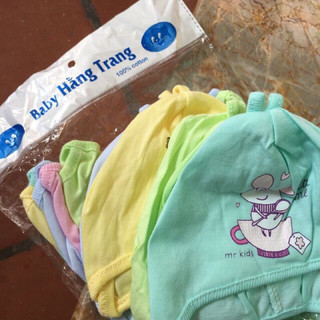 Mũ buộc dây cotton cho bé sơ sinh
