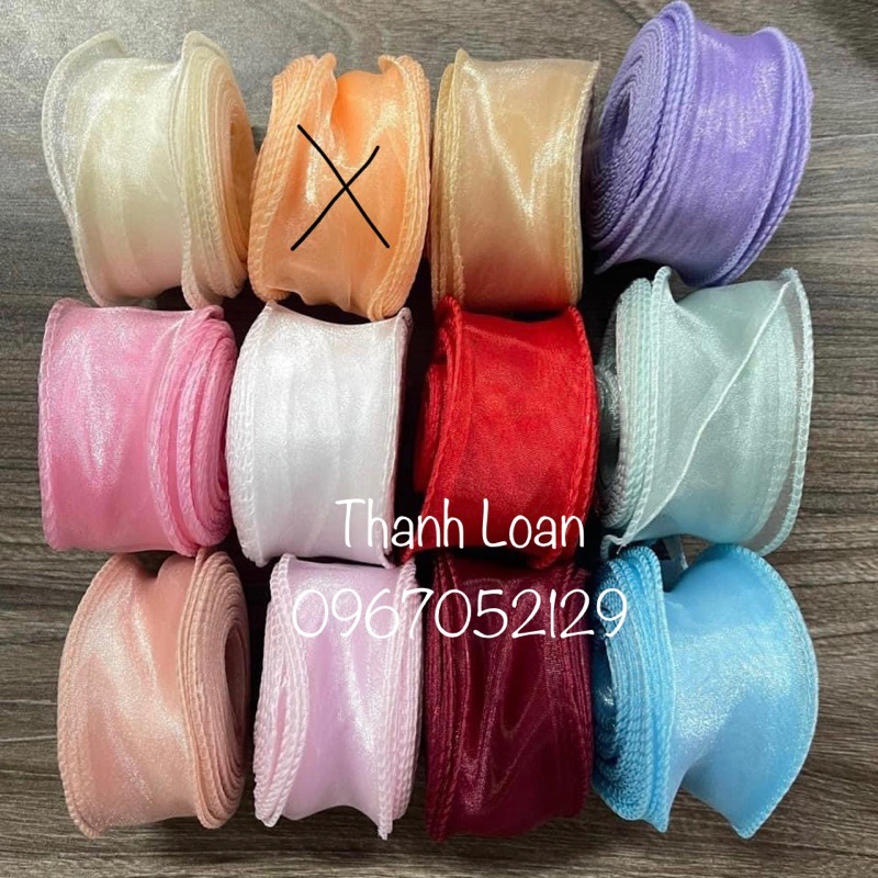 Bán lẻ ruy băng voan trang trí bó hoa, bánh kem, làm nơ