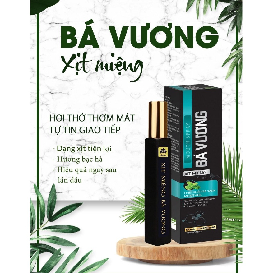 Xịt thơm miệng Bá Vương Tâm An Vệ sinh khoang miệng. Giảm mùi khó chịu