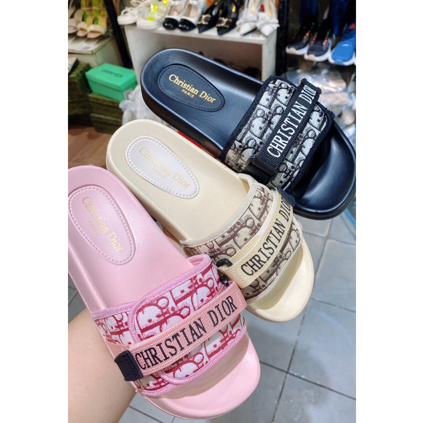 Dép lê HOT 2023 -Dép Dior hồng - Dép Dior kem - Dép Dior đen  dép lê nữ hot