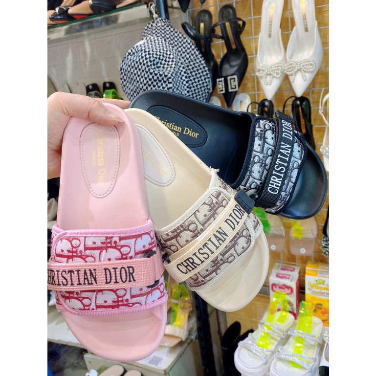 Dép lê HOT 2023 -Dép Dior hồng - Dép Dior kem - Dép Dior đen  dép lê nữ hot