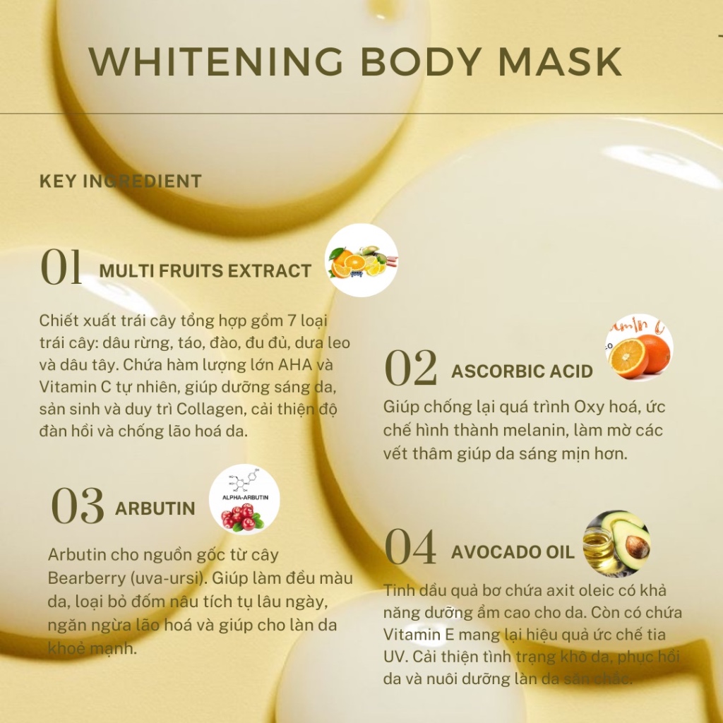 Ủ Trắng Da Body Mostlovbeauty, dưỡng trắng cấp ẩm cho da