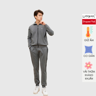 Bộ quần áo nỉ nam khóa kéo quần bo Laroma | Giữ ấm - Co dãn - Vải thơm - Kháng khuẩn