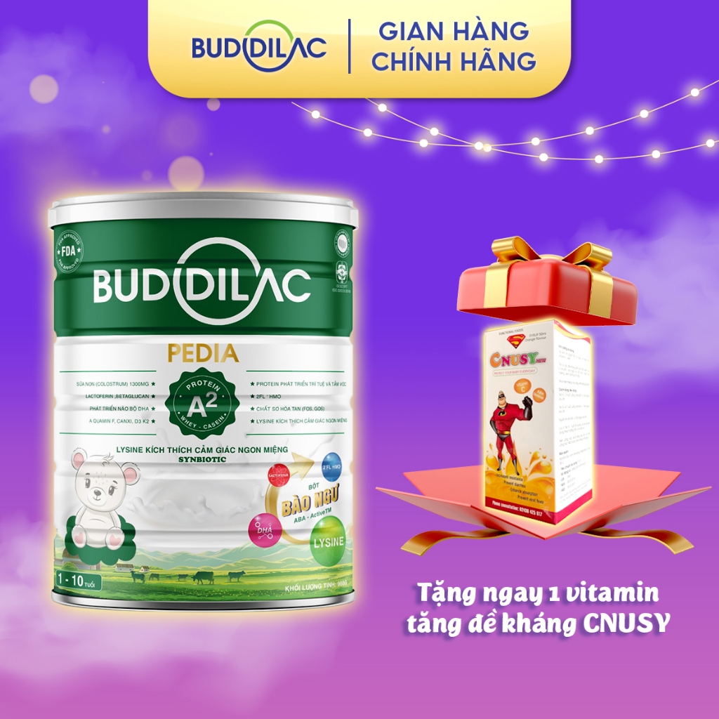 Sữa Bột Cho Bé BUDDILAC Pedia Hộp 900g Giúp Bé Ăn Ngon, Tăng Cường Miễn Dịch Phát Triển Toàn Diện