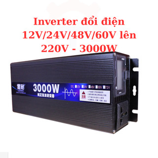 Kích điện 12v/24V/48V/60V lên 220v 3000w sin chuẩn, đổi nguồn DC 12v/24V/48V/60V lên 220V công suất 3000W sin chuẩn