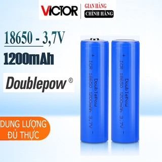 Pin sạc 18650 3,7V-1200mAh (xanh) Doublepow chính hãng - Pin chuẩn dung lượng, công suất thực
