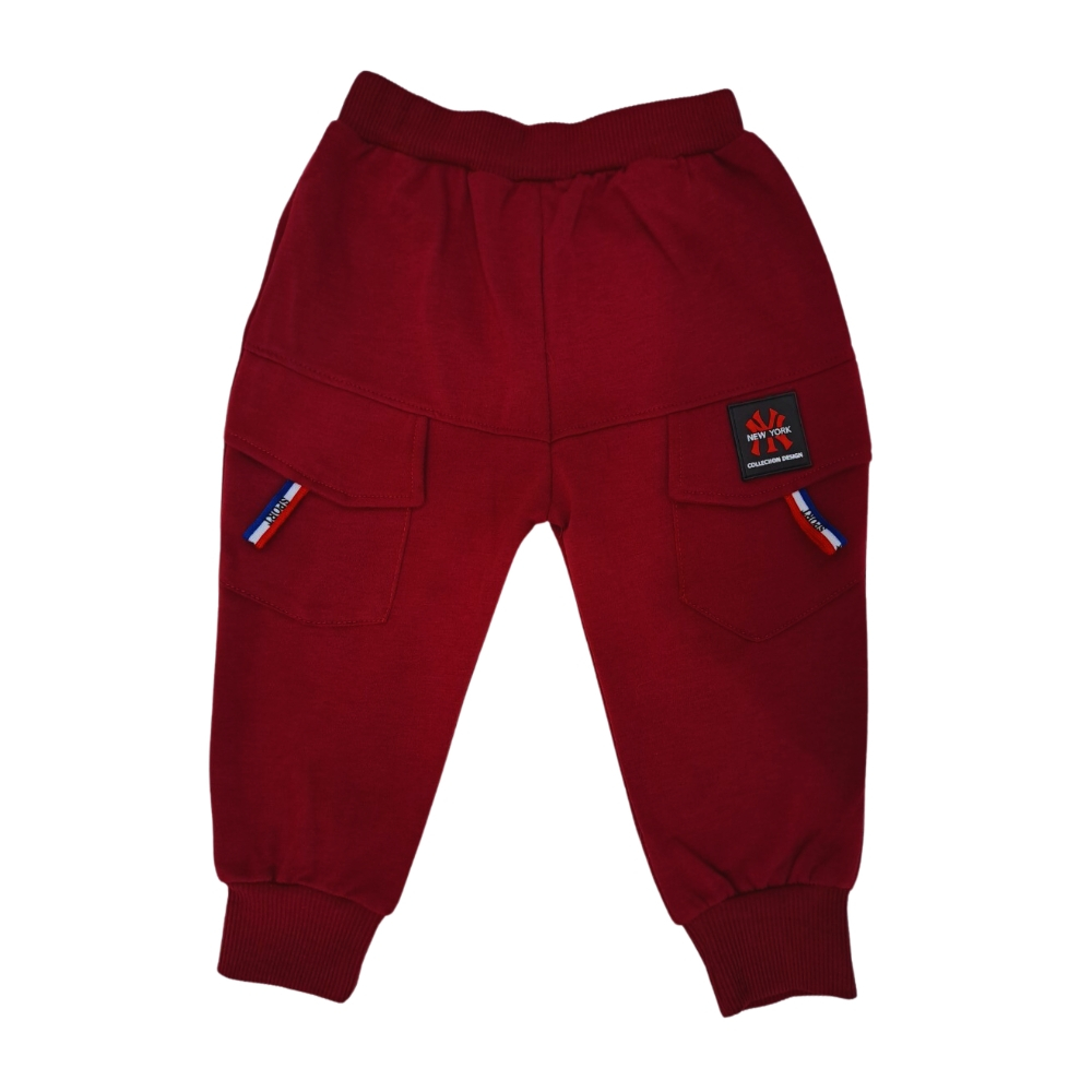 Quần nỉ bé trai  dài chất da cá 100% cotton bo gấu giả túi hôp gắn logo mặc giữ ấm cho bé  lovelykid97.store.