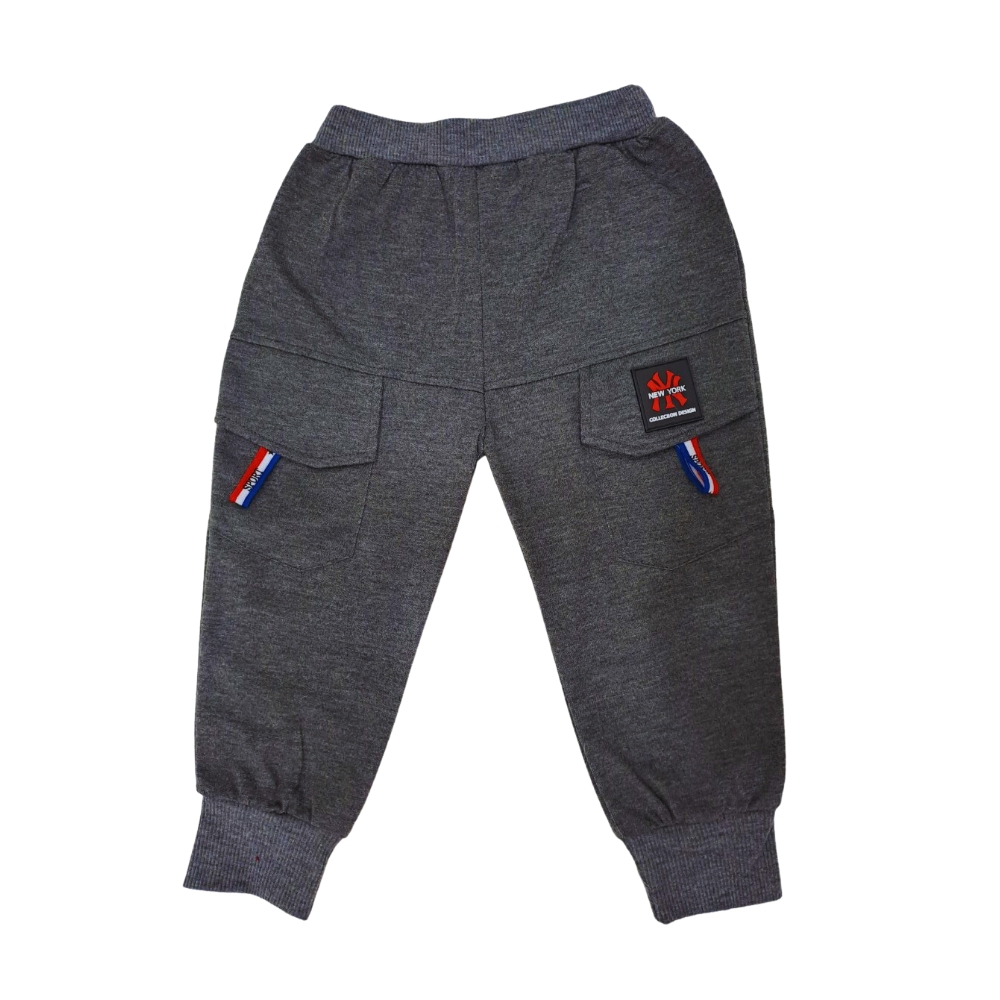 Quần nỉ bé trai  dài chất da cá 100% cotton bo gấu giả túi hôp gắn logo mặc giữ ấm cho bé  lovelykid97.store.