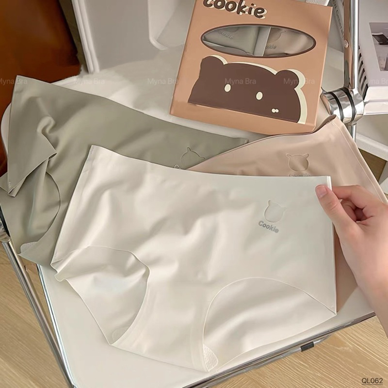 Quần lót nữ không viền chất su đúc hình gấu Myna Bra: QL062