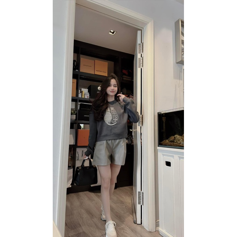 Nỉ mèo đôi đính nổi