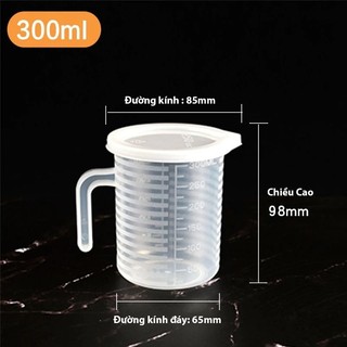 Ca Đong Nhựa Chia Vạch Có Nắp 250-300ml