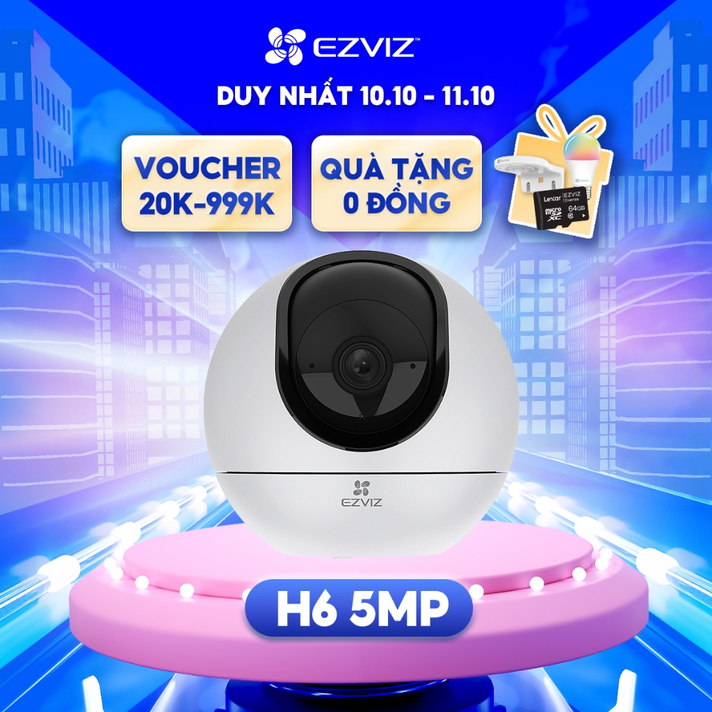 Camera WI-FI EZVIZ H6 5MP (3K)/C6 4MP (2K+), Trong Nhà, Đàm Thoại 2 Chiều, Type-C