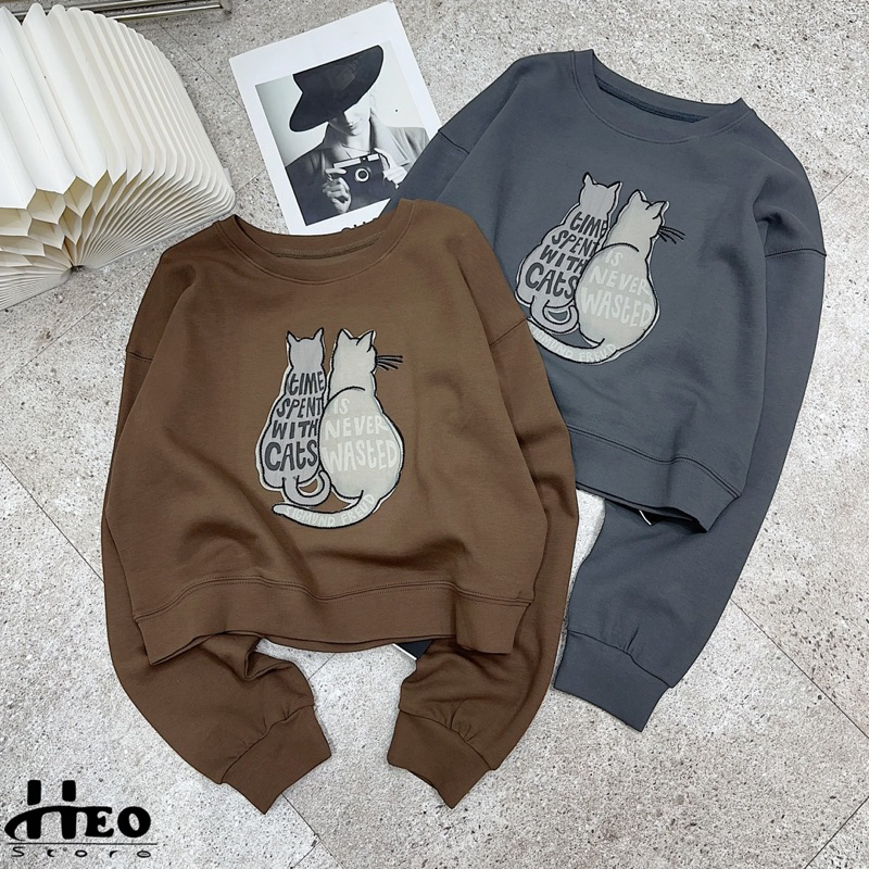 Nỉ mèo đôi đính nổi