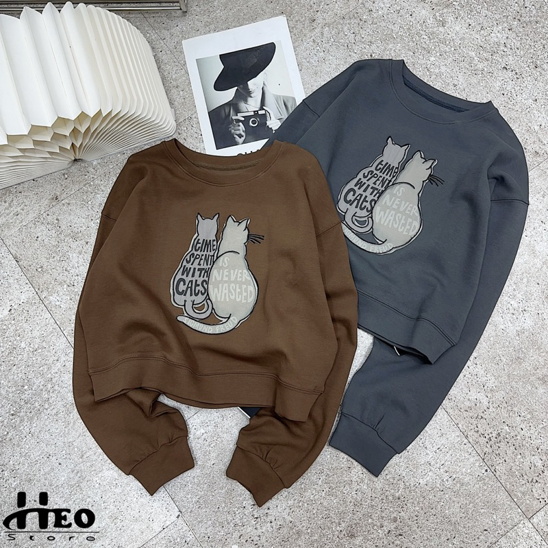 Nỉ mèo đôi đính nổi