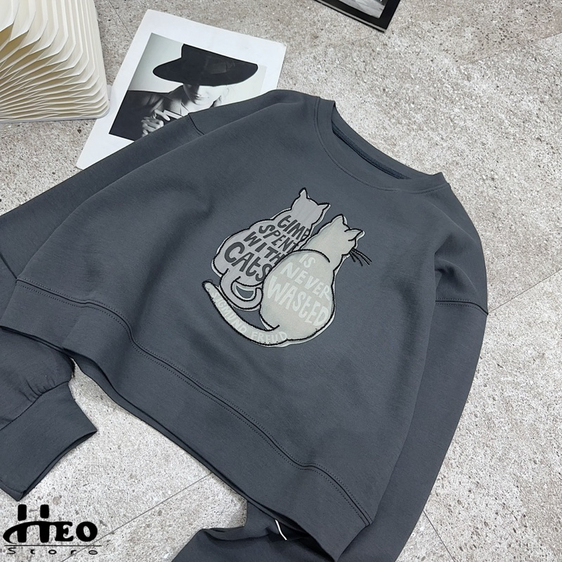 Nỉ mèo đôi đính nổi
