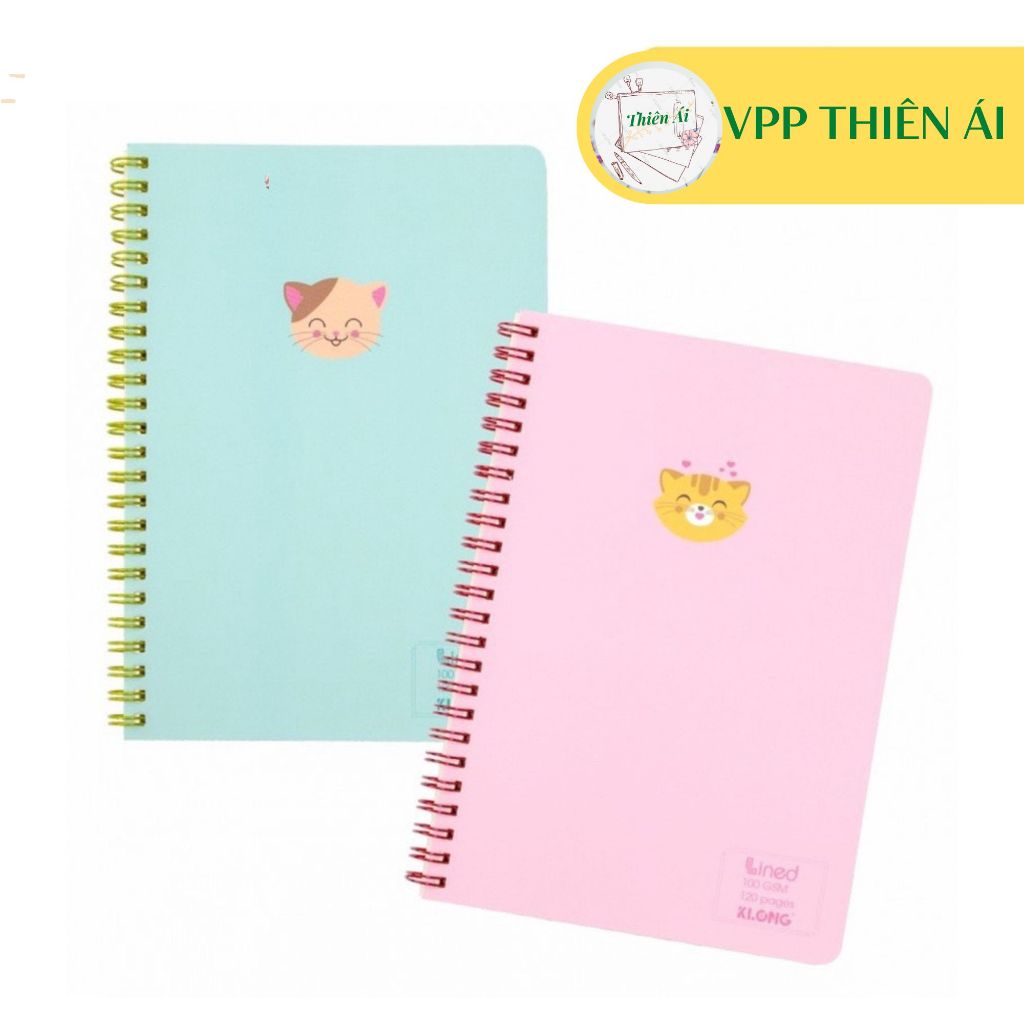 Sổ tay A5 Klong gáy xoắn lò xo, giấy đẹp, bìa xinh 120 trang 100/76 - VPP THIÊN ÁI KL535/KL537