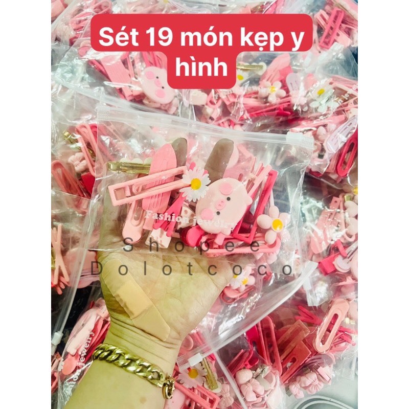 Kẹp tóc sét 19 Món Cặp Tóc Mái Hình Cá Mập Màu Hồng Ngọt Ngào Dễ Thương Cho Bạn Gái