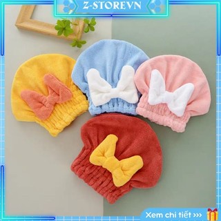 Khăn trùm đầu, khăn ủ tóc mũ tắm gội đầu siêu thấm hút nhanh khô kiểu dáng dễ thương cho nữ 2024